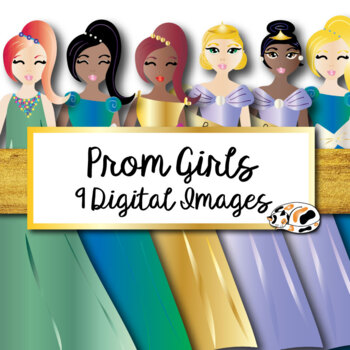 Preview of Prom Girl Clip Art, Prom Night, Prom Queen Clip Art, Evening Gown Clip Art