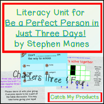 Preview of Be A Perfect Person in Just Three Days! Ch. 3 & 4 (for PROMETHEAN Board)