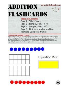 Preview of Promethean Flipchart: Addition Flashcards (CCSS 1.OA.6)