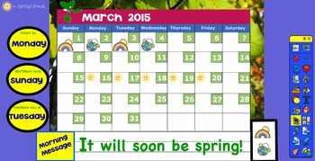 Preview of Promethean March 2015 Interactive Calendar
