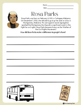 Preview of Prominent African American Leaders- Rosa Parks