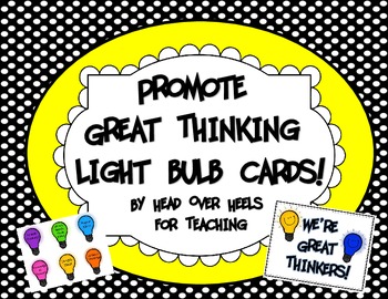 Preview of Promote Great Thinking Light Bulb Cards