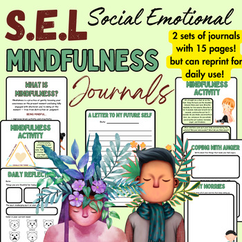 Preview of Promote Peace & Well-being:Mindfulness Journal Mental Health | Social Emotional