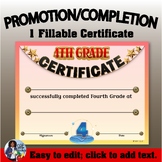 Promotion Certificate - Fourth Grade