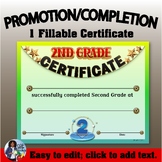 Promotion Certificate - Second Grade