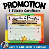 Promotion Certificate Seventh Grade