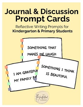 Preview of Prompt Cards Kindergarten & Primary- Gratitude, Journaling & Discussion Starters