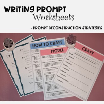 Preview of Prompt Deconstruction - Writing Prompt Worksheets & Answers - Google & PDF