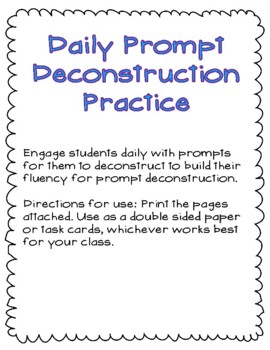Preview of Prompt Practice Task Cards