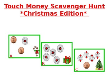 Preview of Prompt Support Money Scavenger Hunt **Christmas Edition**