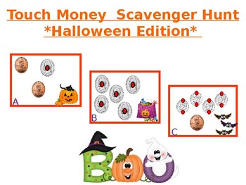 Preview of Prompt Support Money Scavenger Hunt **Halloween Edition**
