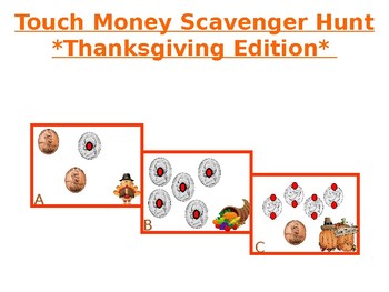 Preview of Prompt Support Money Scavenger Hunt **Thanksgiving Edition**