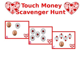 Preview of Prompt Support Money Scavenger Hunt **Valentine's Day Edition**
