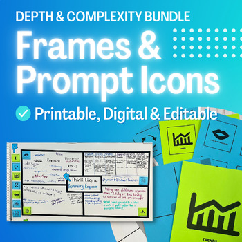 Preview of Prompts of Depth & Complexity Printable/Editable Frames & Icons & Jumbo Frame
