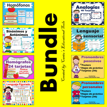 Preview of Pronombres, homografos, homofonos, analogias, lenguaje figurado, y mas..BUNDLE