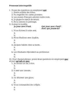 CE Qui est-ce? worksheet