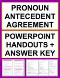 Pronoun Antecedent Agreement Worksheets, PPT & Key | Print