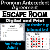 Pronoun Antecedent Agreement Activity: Escape Room Grammar