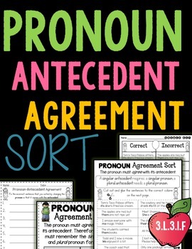 Preview of Pronoun Antecedent Agreement Sort