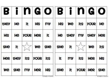 Pronoun Bingo by Erin Stephan Snazzy in Second | TpT