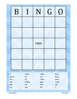 Pronoun Game - Bingo {Differentiated} by The Differentiation Shop