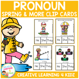 Pronoun Clip Cards: Spring & More