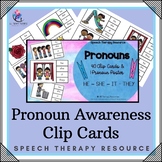 Pronoun Clip Cards and Poster - Grammar - Autism Special E