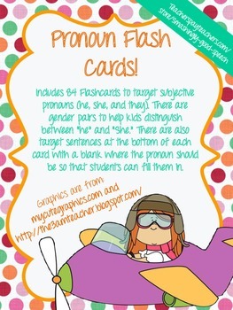 Preview of Pronoun Flash Cards!