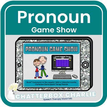 Preview of Pronoun Game Show He She Him Her They Them I You Me Boom Cards