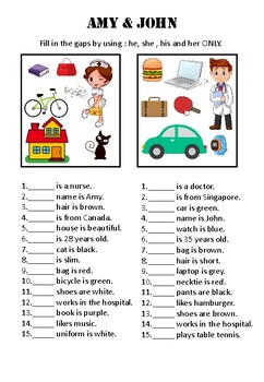 Pronoun : His / Her Worksheet by World of English | TpT