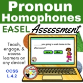 Pronoun Homophones Easel Assessment Back to School Digital