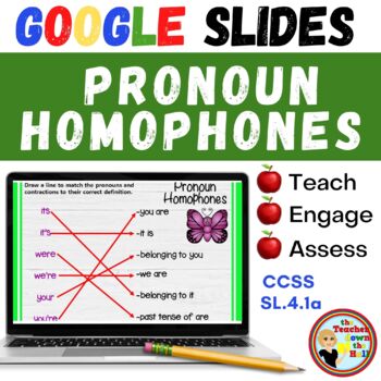 Preview of Pronoun Homophones GOOGLE CLASSROOM - Digital Grammar Activity