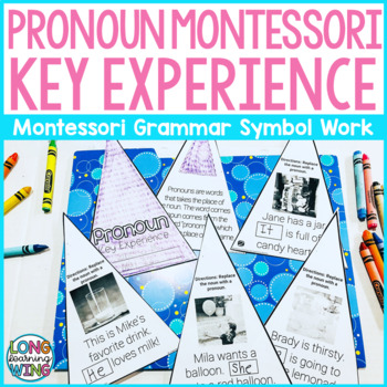 Preview of Pronoun Key Experience Montessori Grammar Extension Color and Cut Activity Book