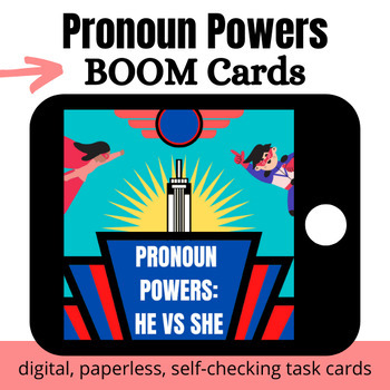 Preview of FREEBIE Pronoun Powers: He vs She (Sentence Level) BOOM Cards