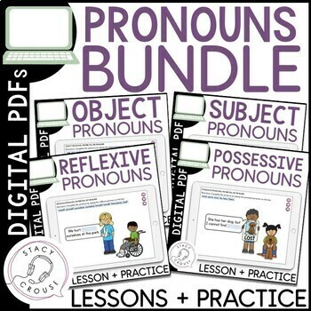 Preview of Pronouns Speech Therapy Activities BUNDLE Possessive Subject Reflexive Object