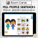 Pronoun Sentences He, She, They for Fall BOOM Cards- Dista