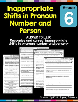 Preview of Pronoun Shifts L.6.1.C Worksheets Distance Learning