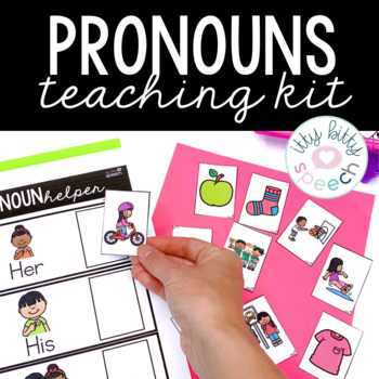 Preview of Pronoun Starter Kit - Activities for Speech Therapy (including BOOM™ cards)