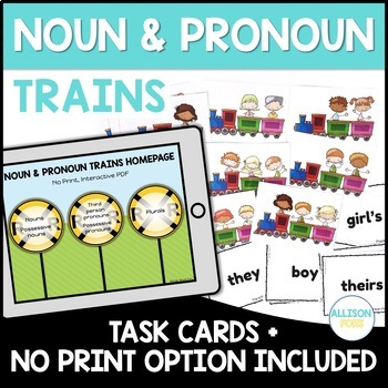 Preview of Pronouns Speech Therapy Cards - Printable and Digital