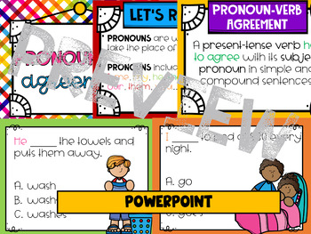 Pronoun-Verb Agreement by Tiffany Hughes | Teachers Pay Teachers