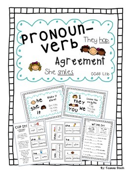 Pronoun/ Verb Agreement Pack by To Teach With Purpose | TpT