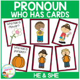 Pronoun Who Has Cards Set 1 He & She