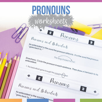Preview of Pronoun Worksheets | Types of Pronouns Worksheets