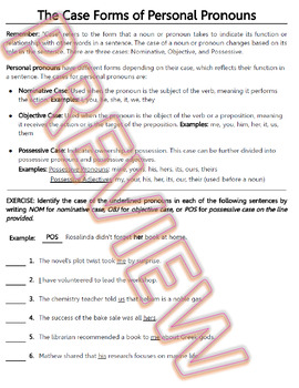 Preview of Pronoun Worksheets, Reviews, Tests: Pronoun Cases, Reference, Usages. Google Doc