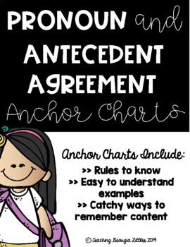 Preview of Distance Learning Pronoun and Antecedent [Anchor Chart]