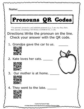 Pronouns for First Grade by Teacher's Rose | Teachers Pay Teachers
