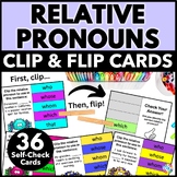 Relative Pronouns Task Cards Types of Pronouns Activity Pr