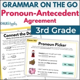 Pronouns 3rd Grade Grammar Worksheets, Centers Print & Dig