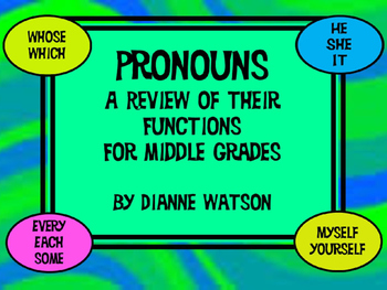 Preview of Pronouns A Review of Their Functions for Middle Grades