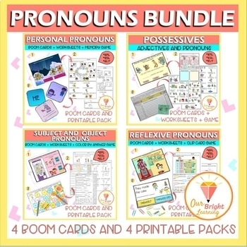 Preview of Pronouns | BOOM Cards | Bundle | Personal | Subject | Object | Possessive